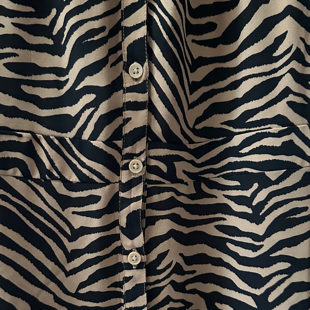 Banana Republic Black and Brown Animal Print Long Sleeve Dress - Picture 4 of 6